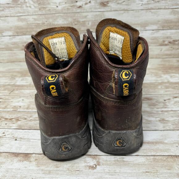 Carolina Brown Leather Oil Resistant Lace Up Steel Toe Work Boots Men's Size 9D - Picture 4 of 8